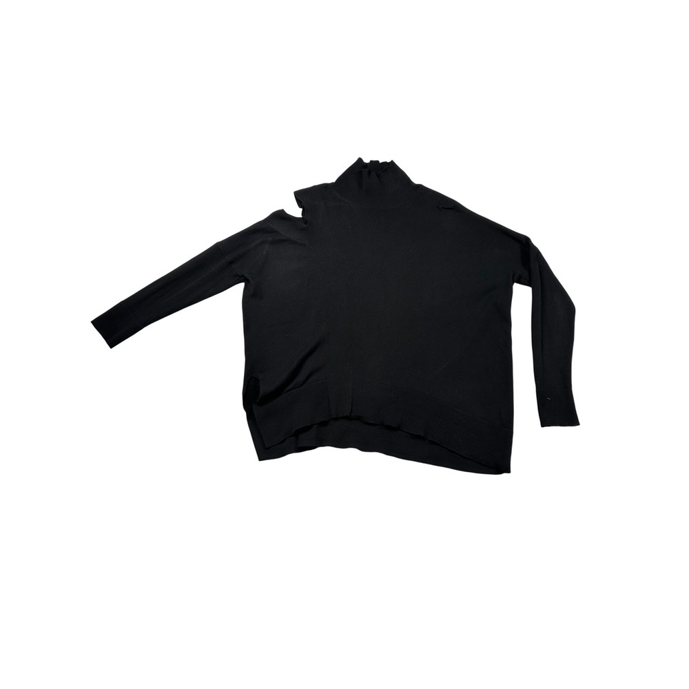 AllSaints Cecily Jumper Black Cold Shoulder Turtleneck Knit Sweater XS - Picture 3 of 9